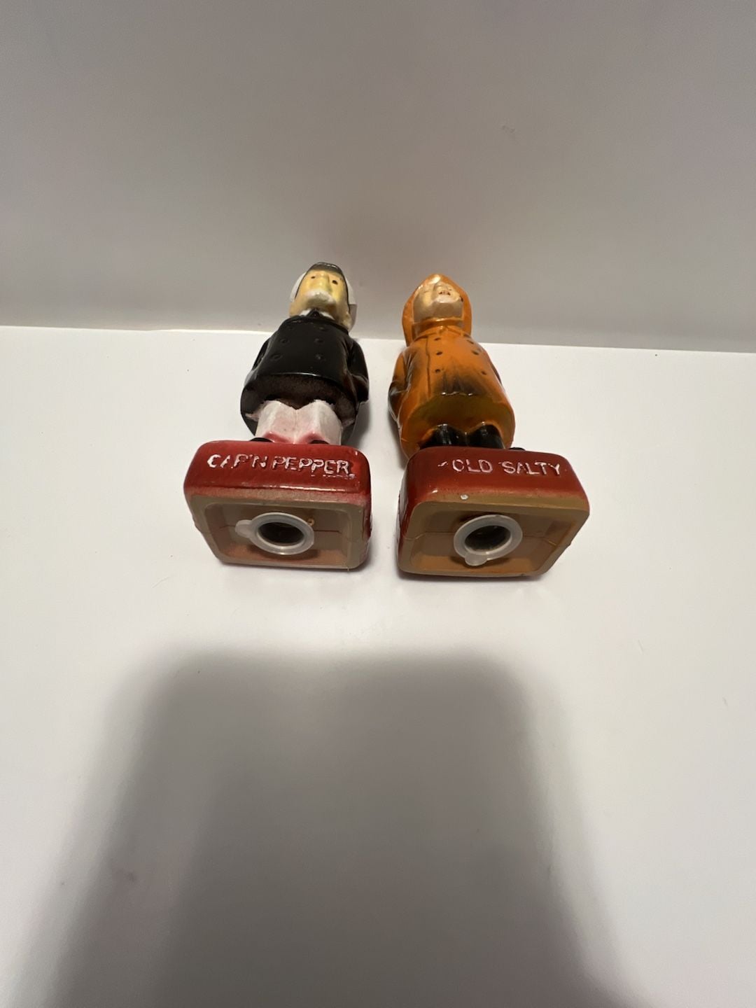 Vintage Cap'n Pepper & Old Salty Salt and Pepper Shakers Set Ceramic 4