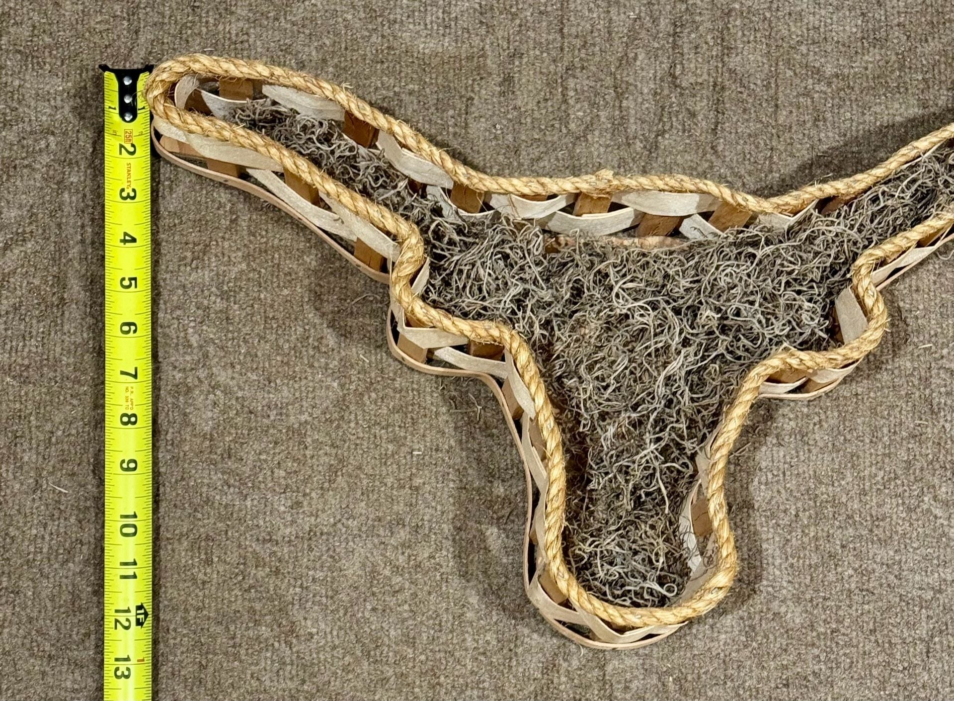 Novelty Cowhide And Wood Wall Decor Texas Longhorn Silhouette Basket 8