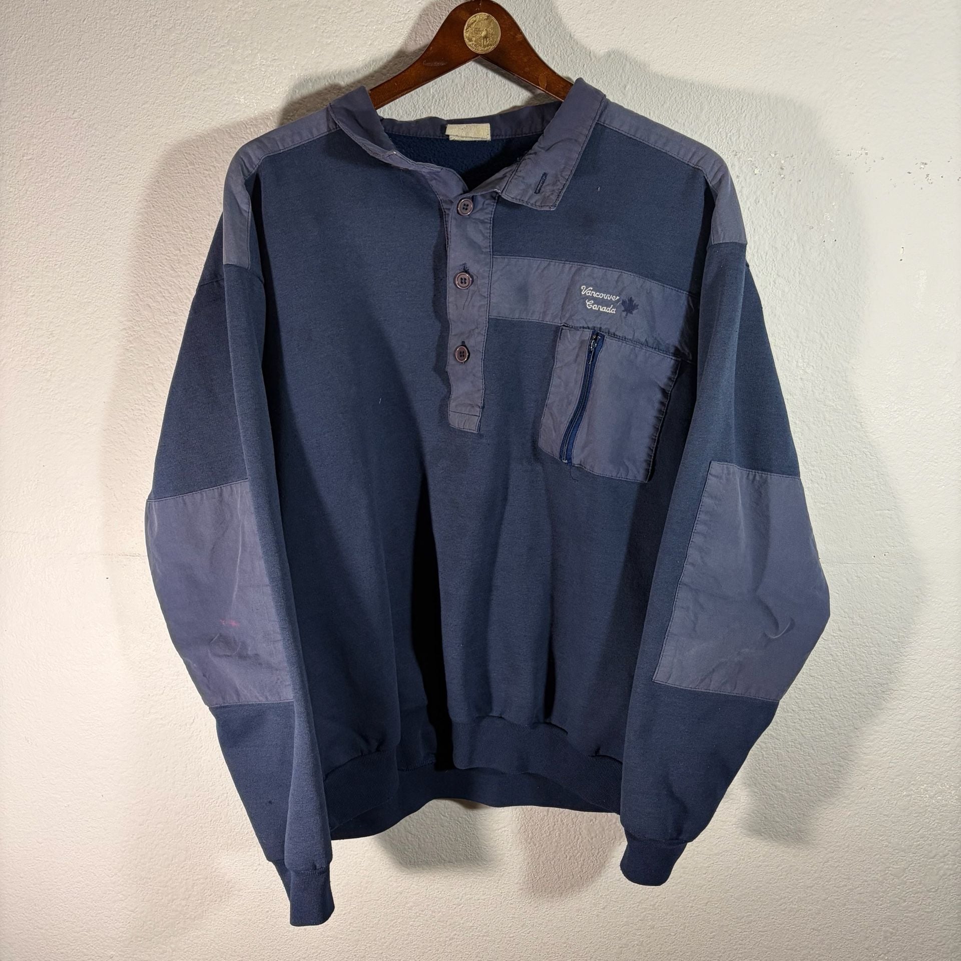 CRAZY Vintage long sleeve sweater with patches scattered 2