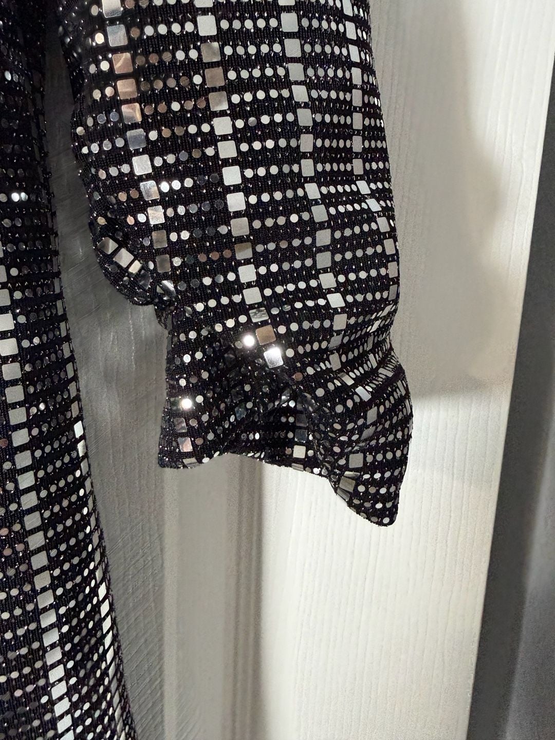 Venus Sequin Blazer Size 6 Black Silver Open Front Jacket Sparkly Party 5