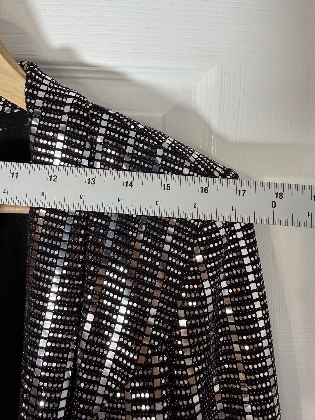 Venus Sequin Blazer Size 6 Black Silver Open Front Jacket Sparkly Party 7