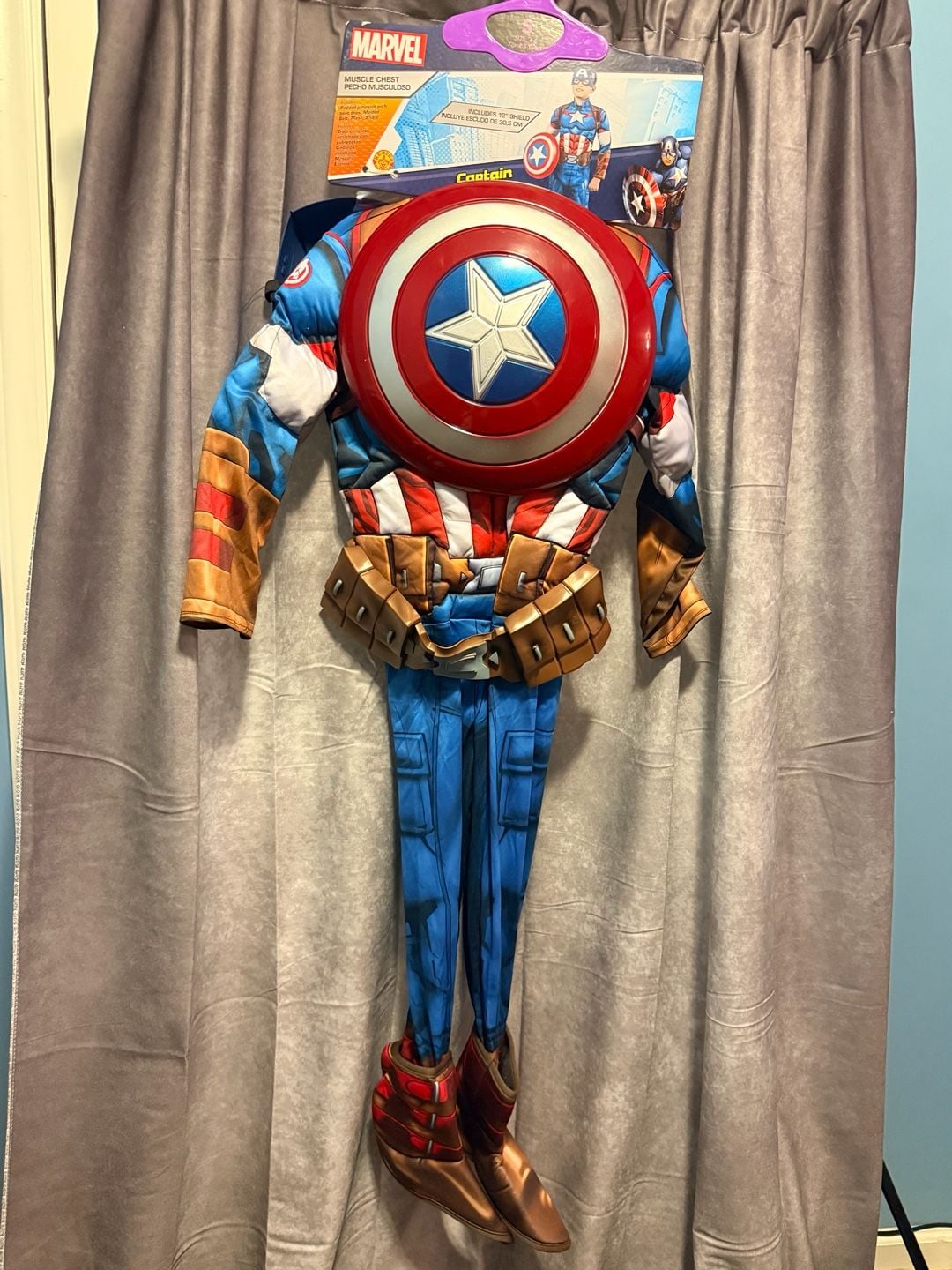 Rubies Marvel Captain America Muscle Chest Costume Size 4-6 1