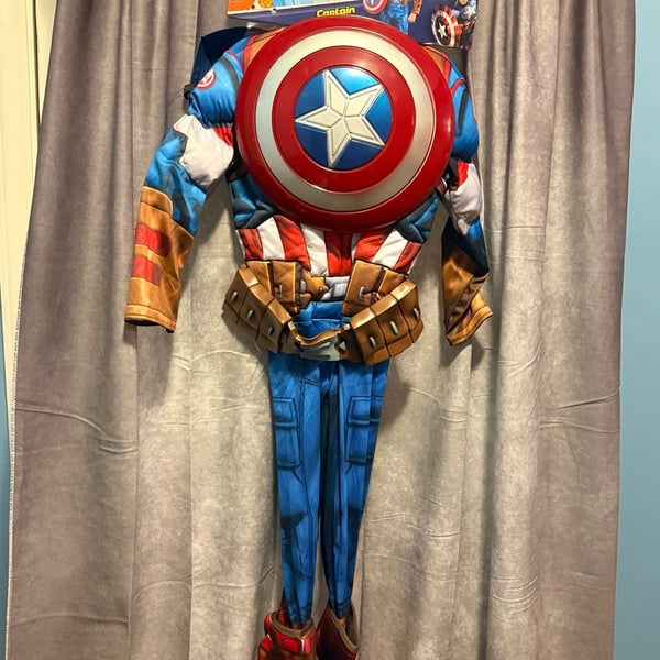Rubies Marvel Captain America Muscle Chest Costume Size 4-6
