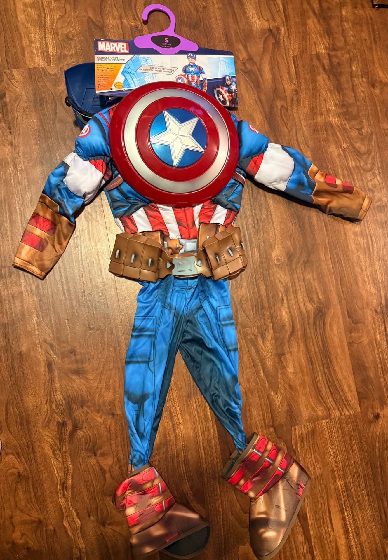Rubies Marvel Captain America Muscle Chest Costume Size 4-6 7