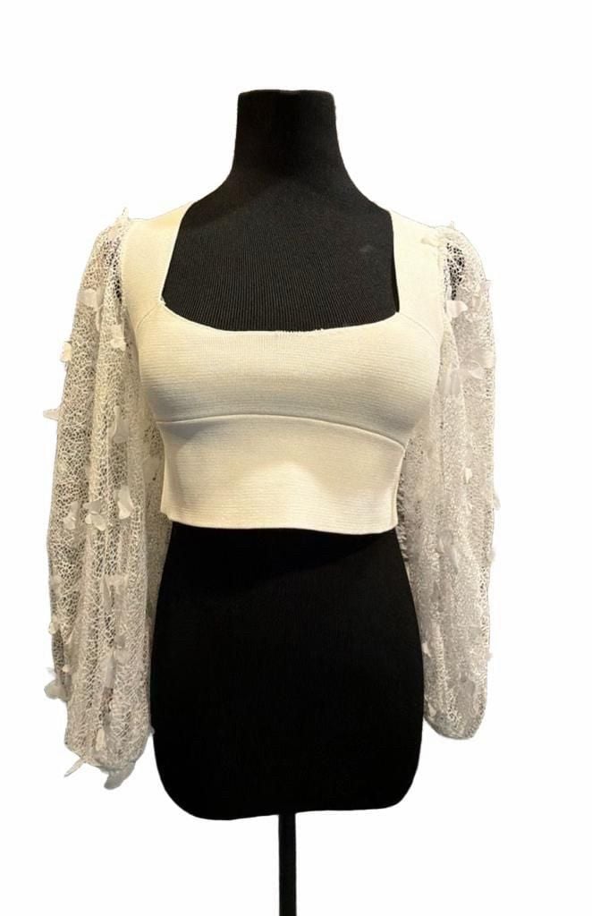 890 Free People Flutter By Crop Top Small White 2