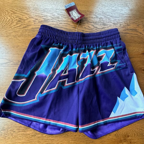 Mitchell & Ness Utah Jazz Big Face 3.0 Shorts Size XS Purple