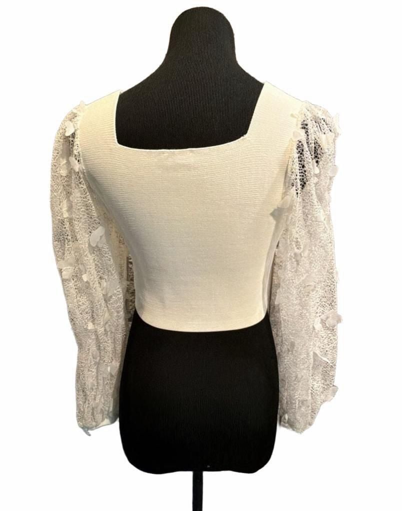 890 Free People Flutter By Crop Top Small White 5