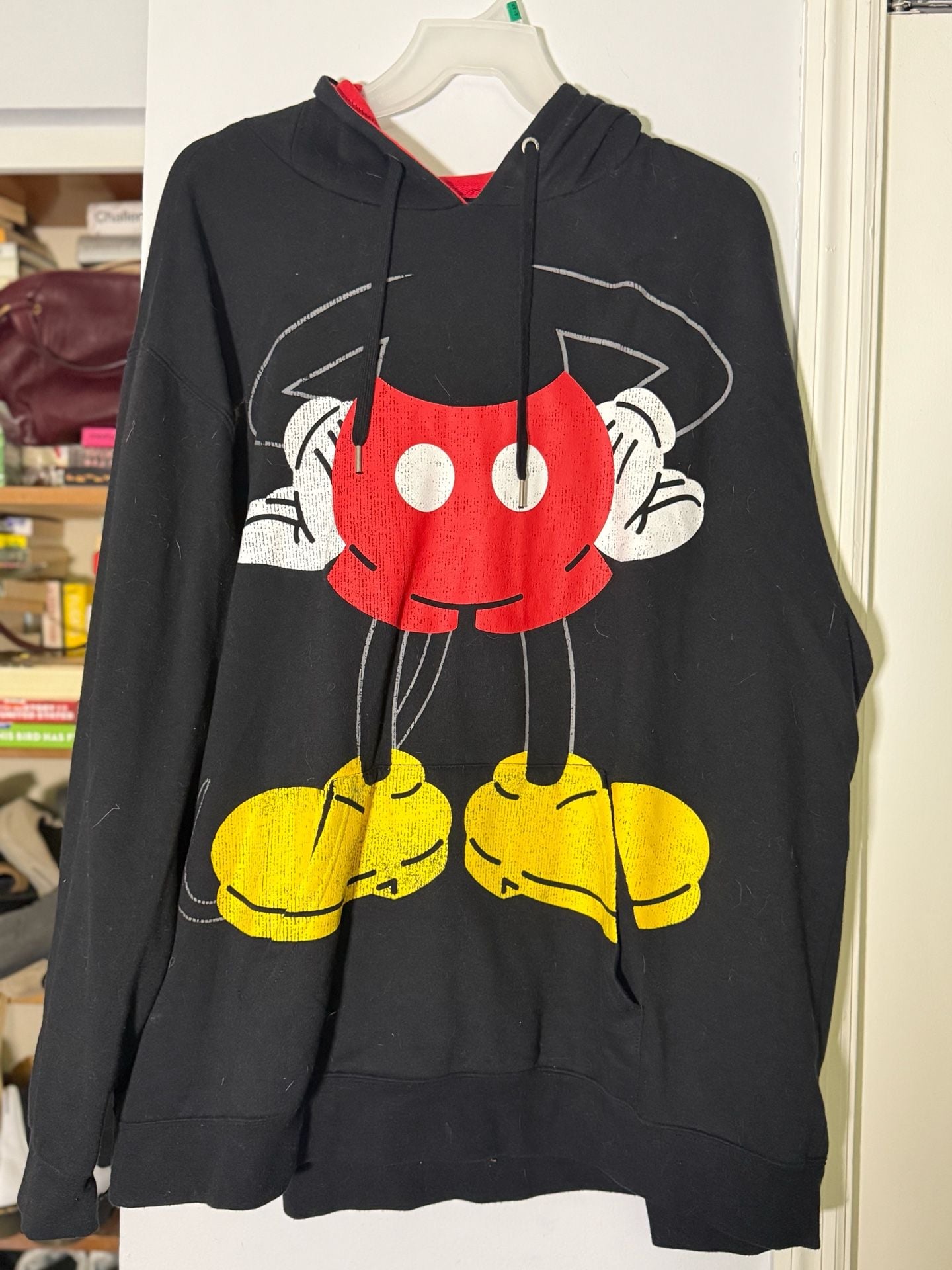 Disney Parks Mickey Mouse Ears Hoodie Size XXXL Black Red 1