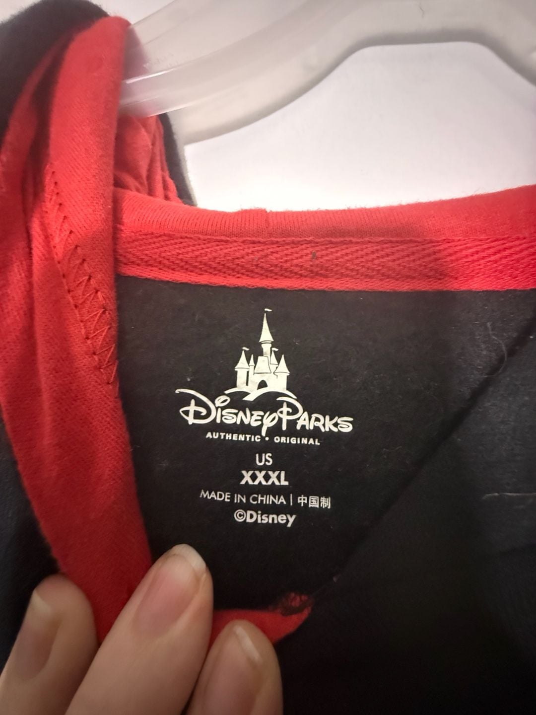 Disney Parks Mickey Mouse Ears Hoodie Size XXXL Black Red 3