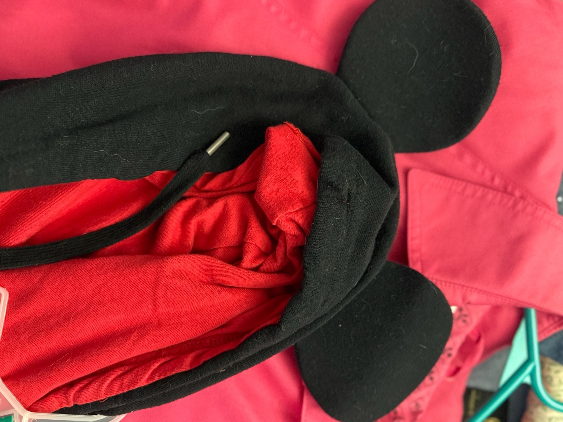 Disney Parks Mickey Mouse Ears Hoodie Size XXXL Black Red 4