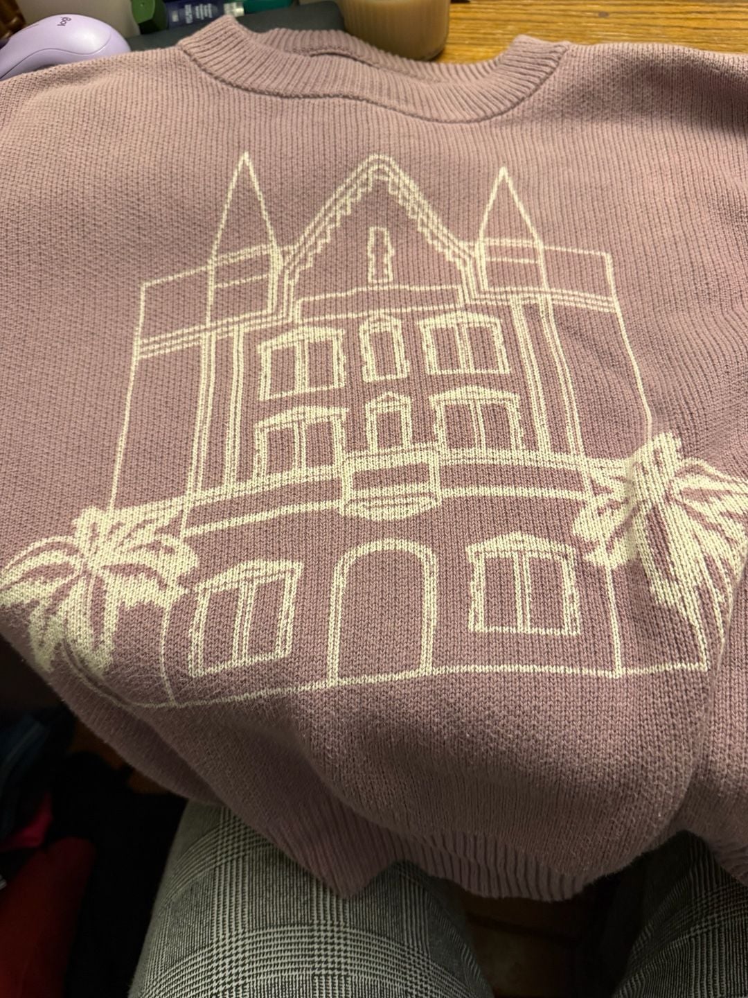 Pacsun Hollywood Resort Hotel Sweater Size S Mauve Cotton 2