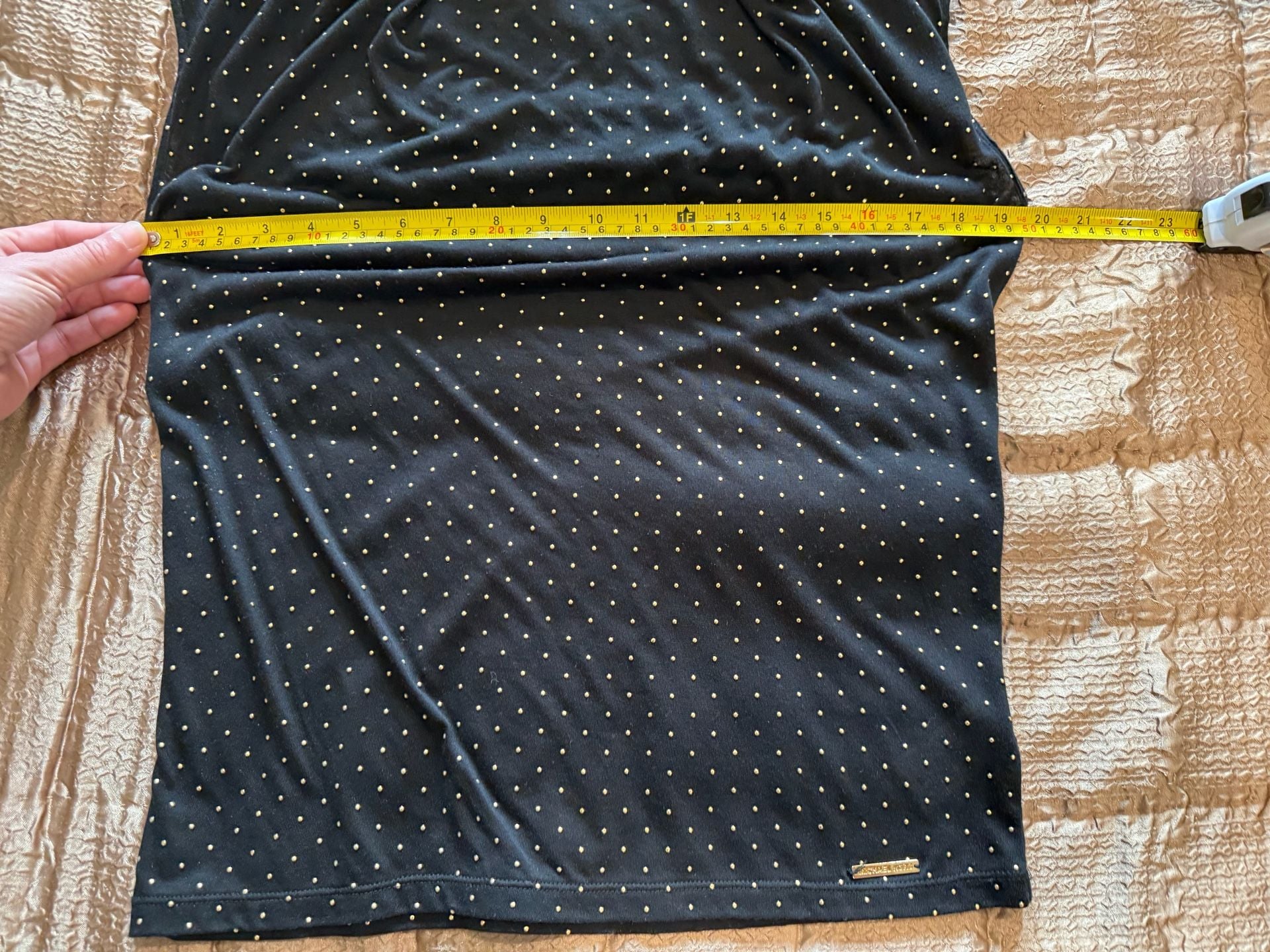 Michael Kors Women's Sleeveless Cowl Neck Polka Dot Top with Gold Hardware 9