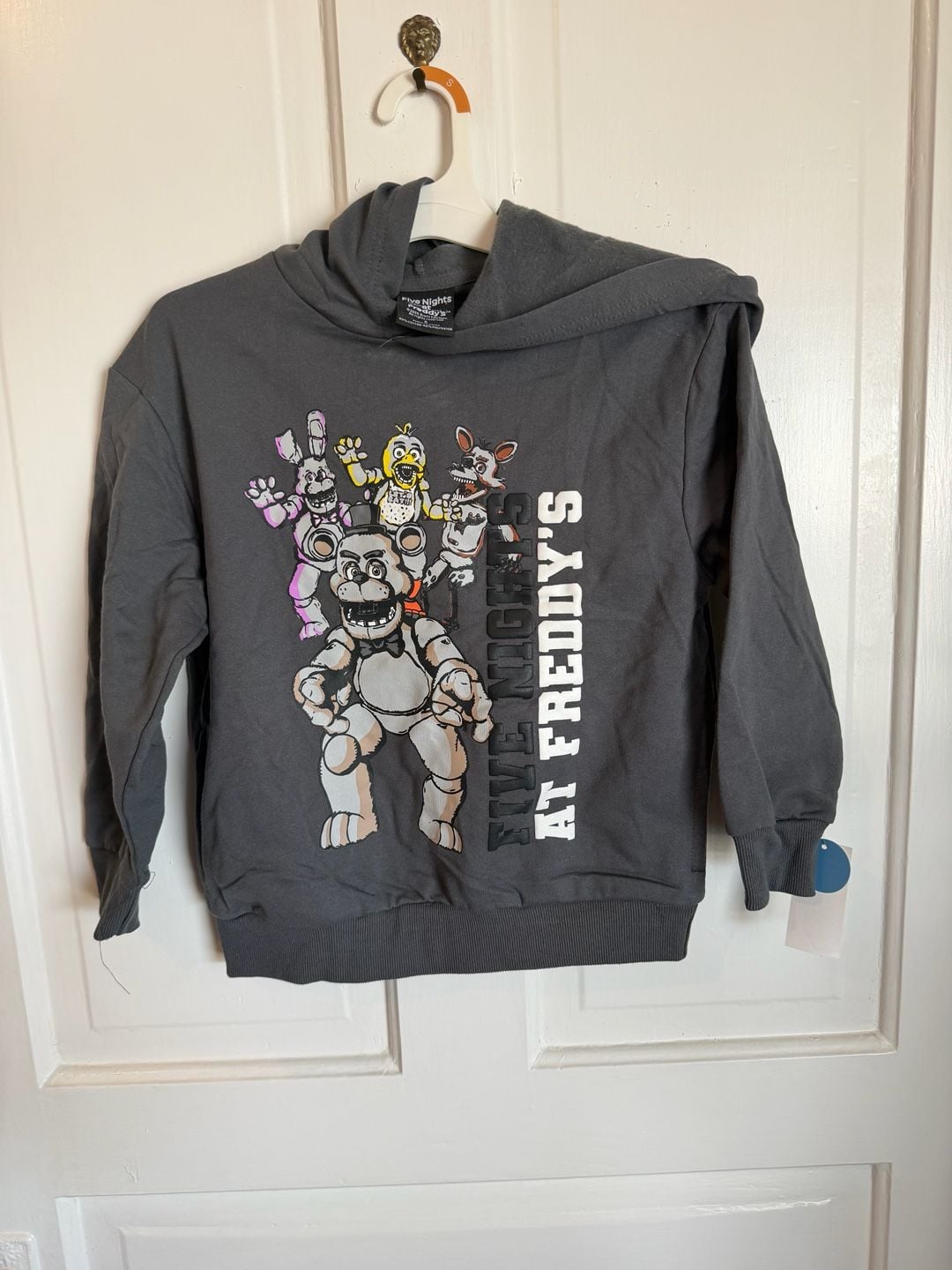 Childs Five Nights At Freddy's Hoodie Size S Gray Character Graphic Sweatshirt 2