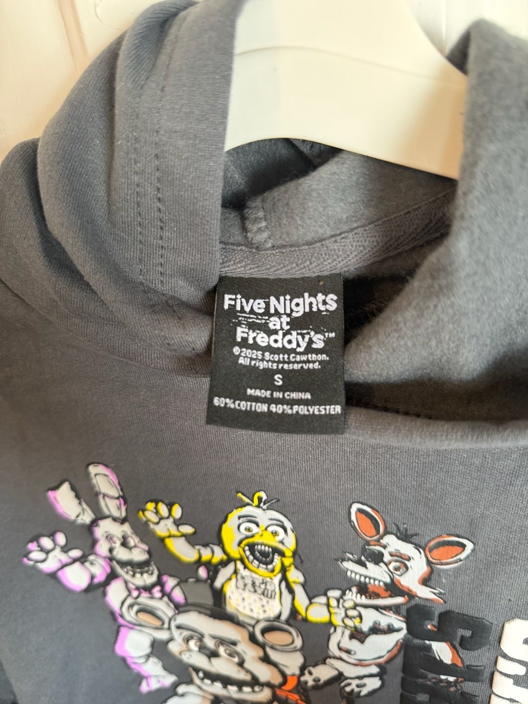 Childs Five Nights At Freddy's Hoodie Size S Gray Character Graphic Sweatshirt 4