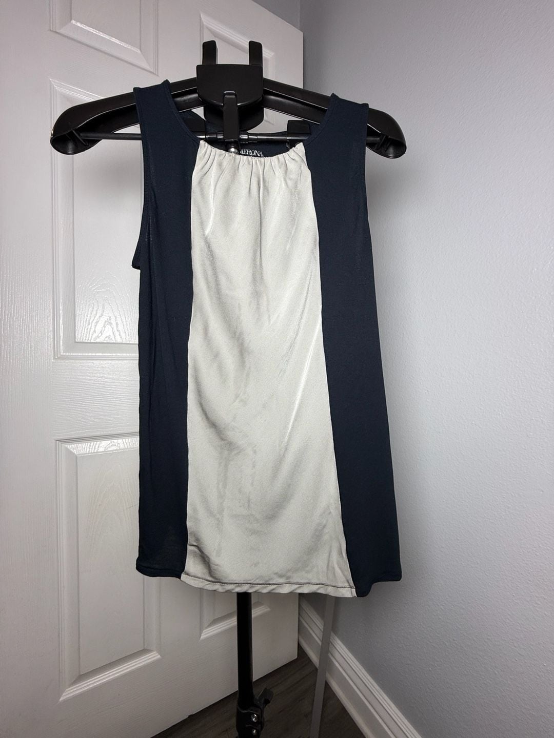 Merona Sleeveless Tank Top Size M Black White Colorblock 2