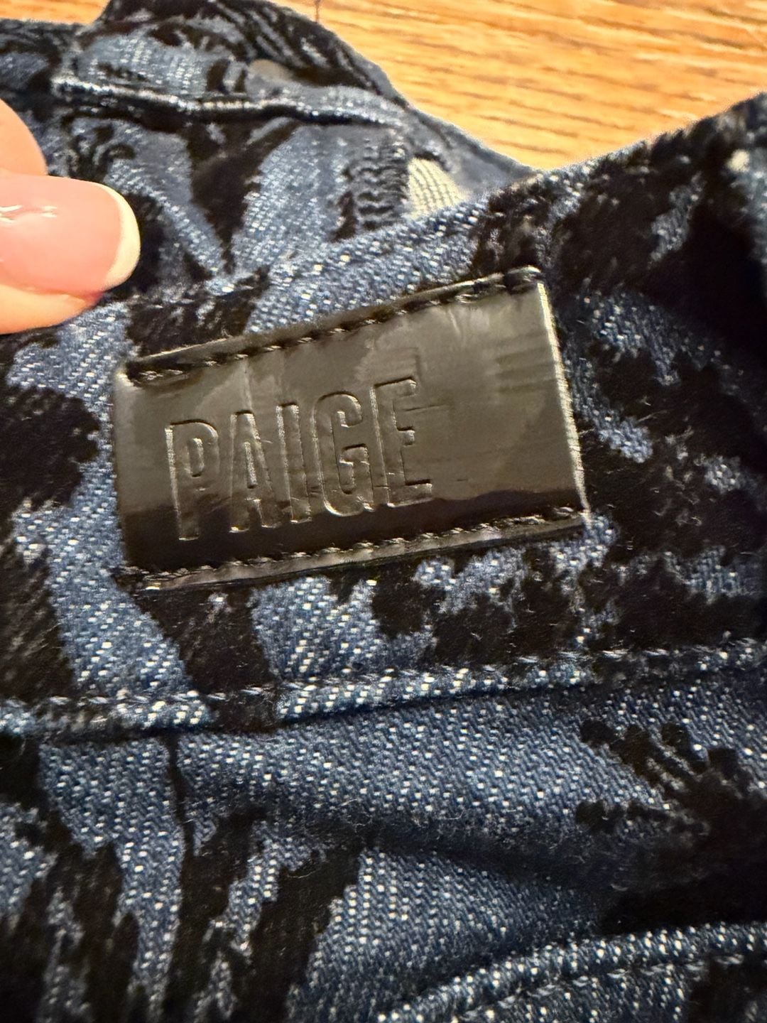 Paige Leenah Ankle Velvet Floral Print Jeans 1