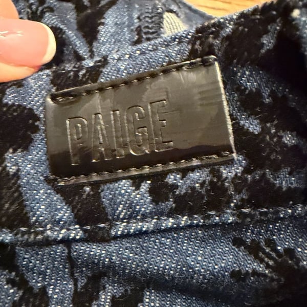 Paige Leenah Ankle Velvet Floral Print Jeans