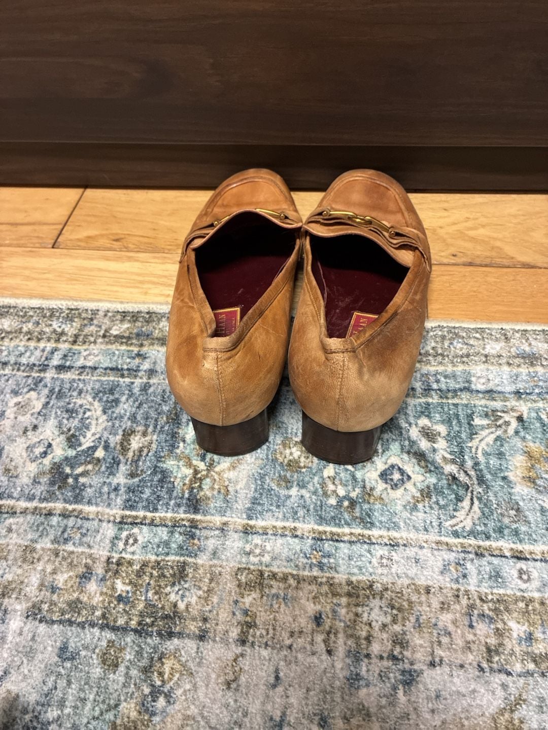 Cole Haan Vintage 1990s City Wedge Loafers Size 9 B Tan Leather 4
