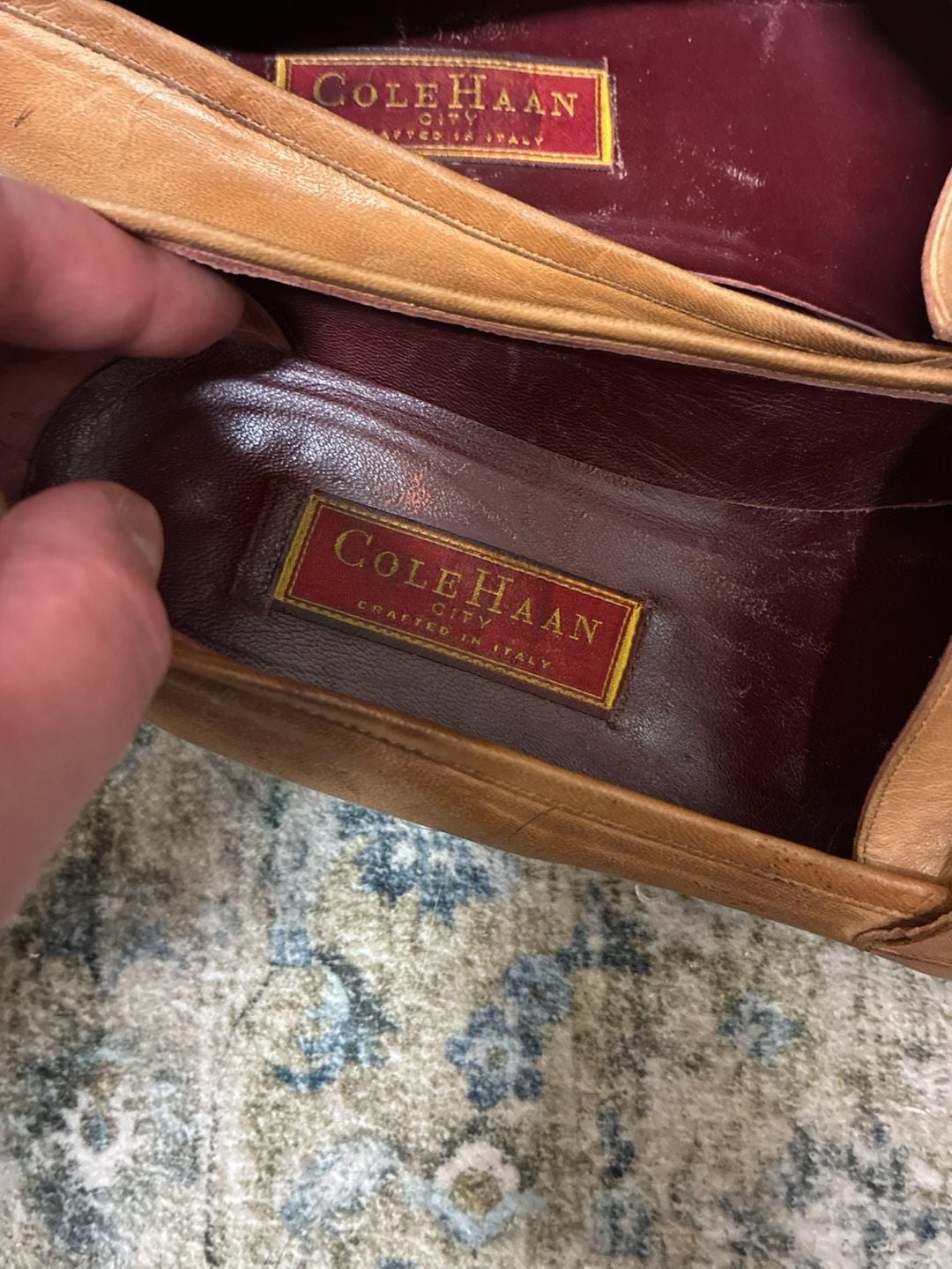 Cole Haan Vintage 1990s City Wedge Loafers Size 9 B Tan Leather 3