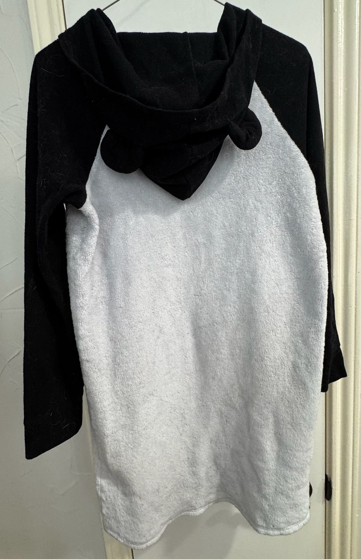 Justice Panda Hoodie Size 18/20 Black White Fleece Pajama 4
