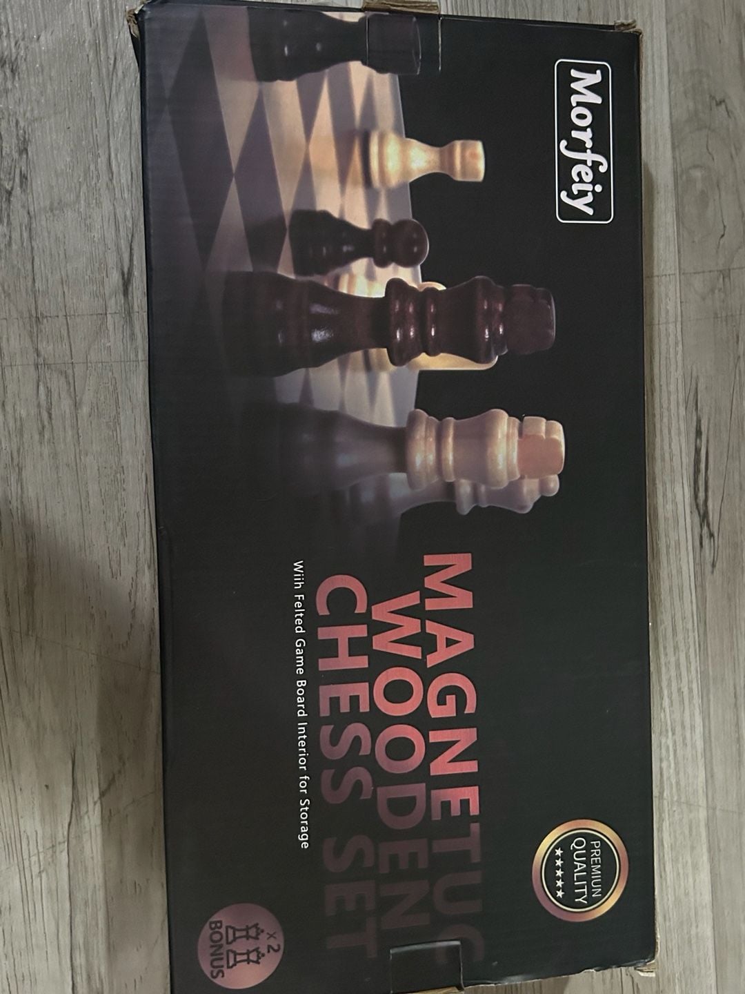 Morfeiy Magnetuc Wooden Chess Set Folding Board 4