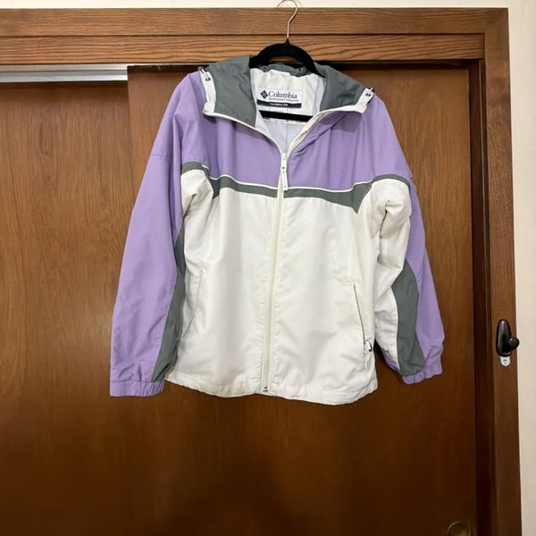 Columbia Sportswear Windbreaker Jacket Size M Purple White