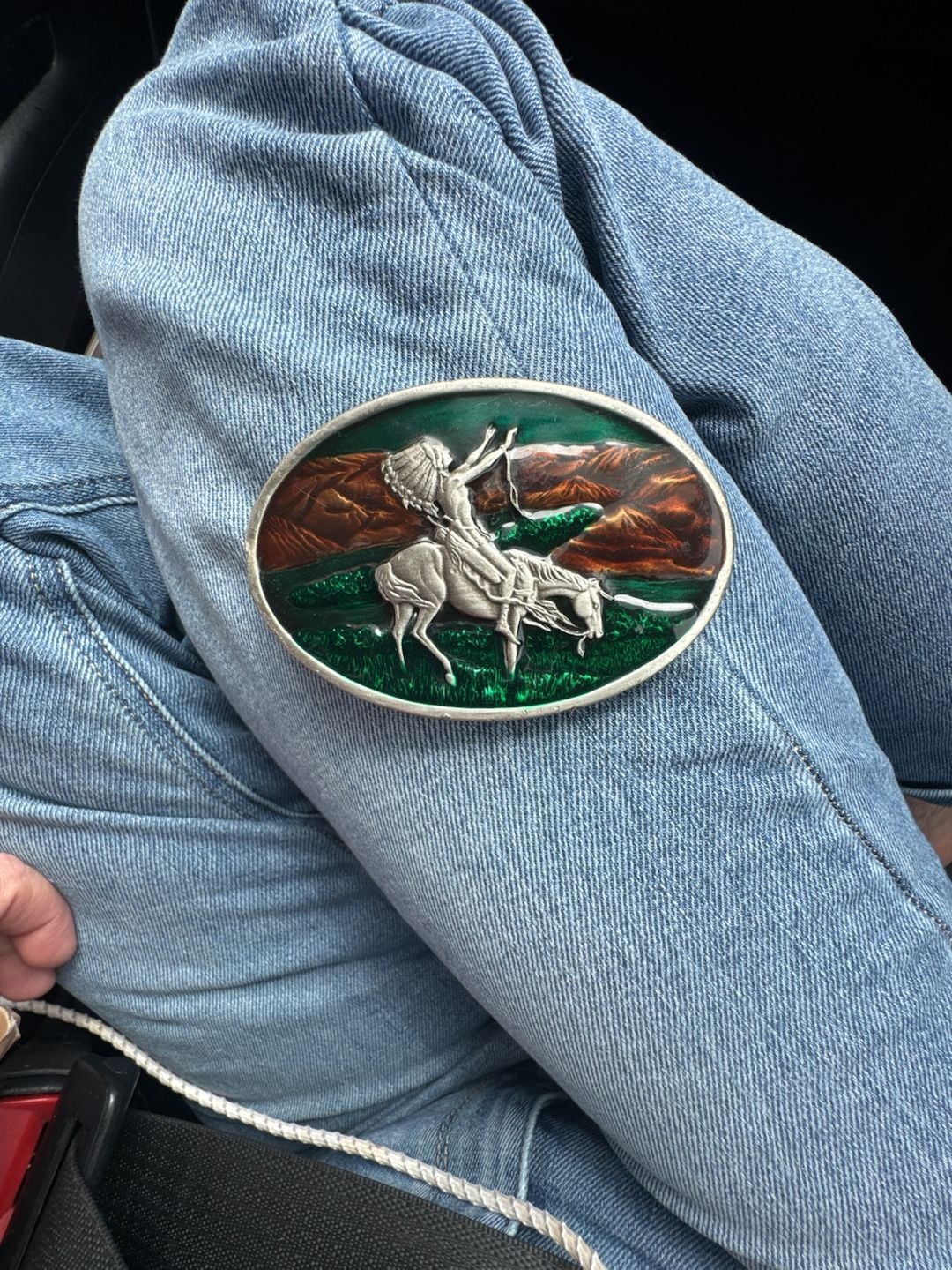 Bergamot Brass Works Chief Joseph End of the Trail Belt Buckle Enameled 4