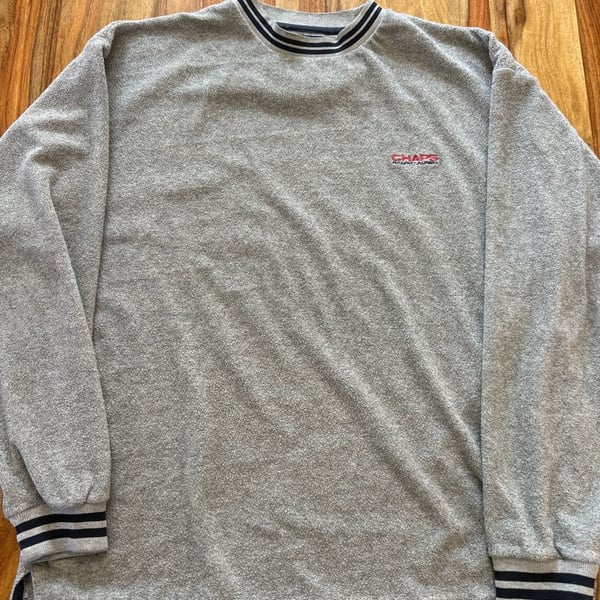 Vintage Chaps Ralph Lauren Sweatshirt Size L Gray Terry Cloth