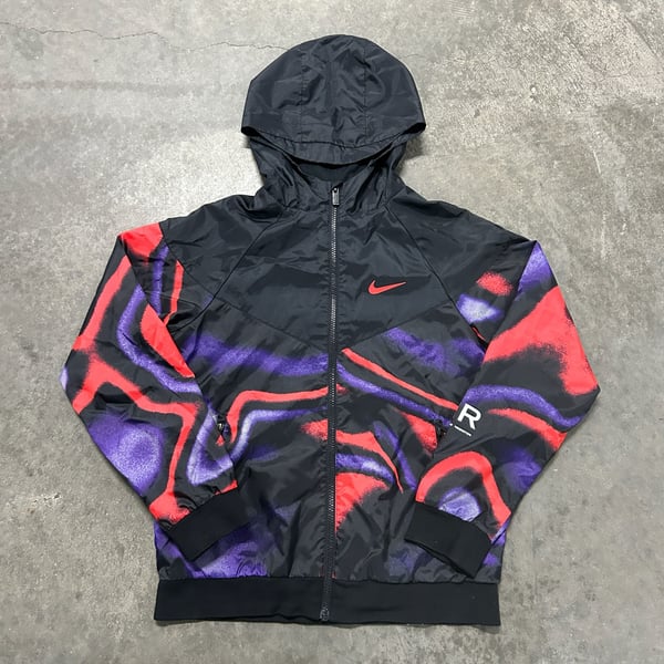 Nike Air Windbreaker Jacket Black Multi Abstract Women’s M