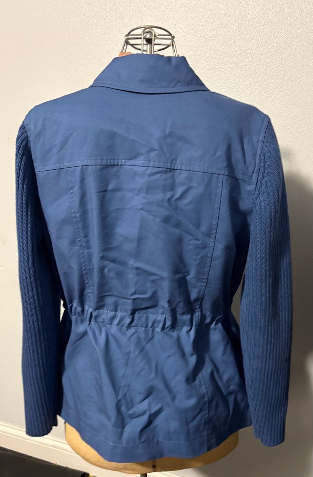 Talbots Sweater Sleeve Jacket Size S Blue Utility Cargo Blazer 4
