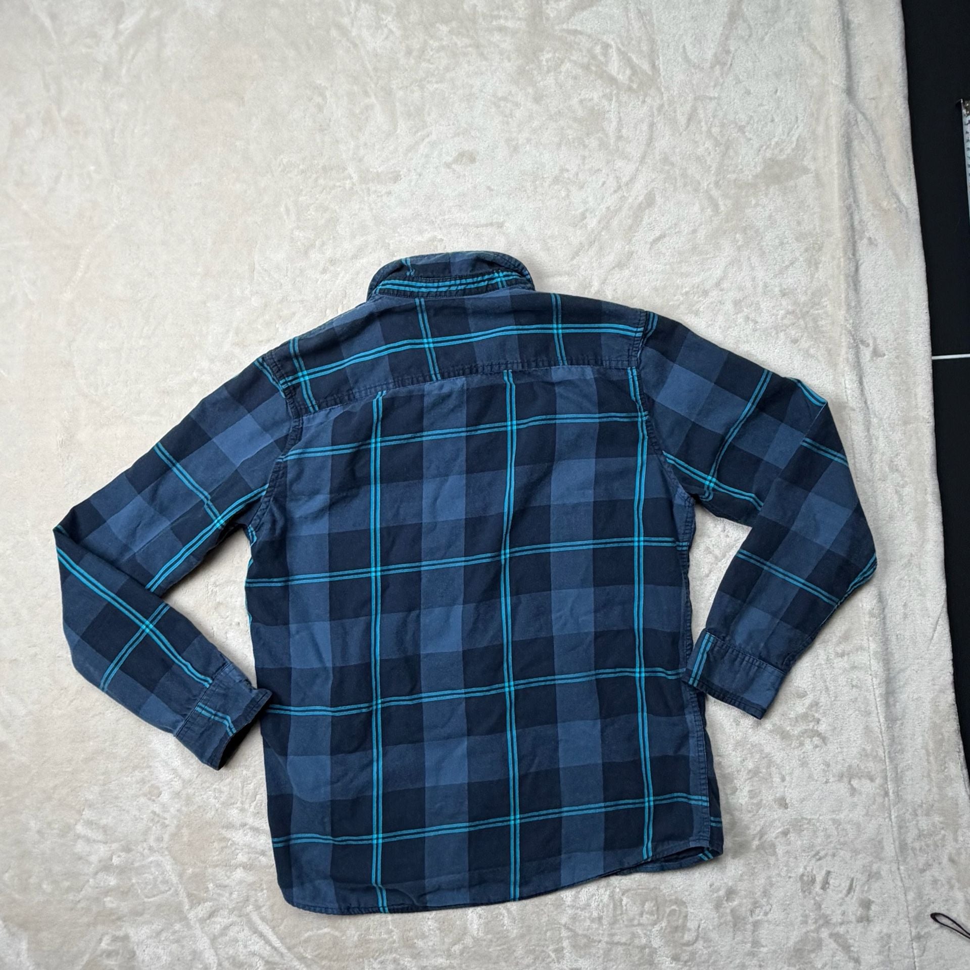 2010’s  geometric Oakley Plaid Long Sleeve Button Up Shirt Size M Blue 8