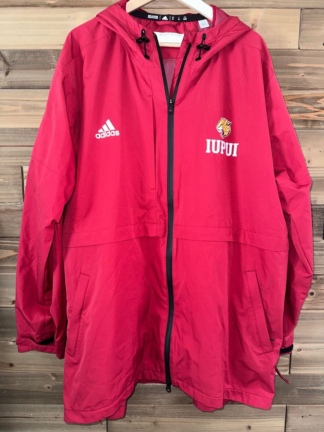 No.17 Adidas IUPUI Jaguars Full Zip Windbreaker Jacket Size XL Red 2
