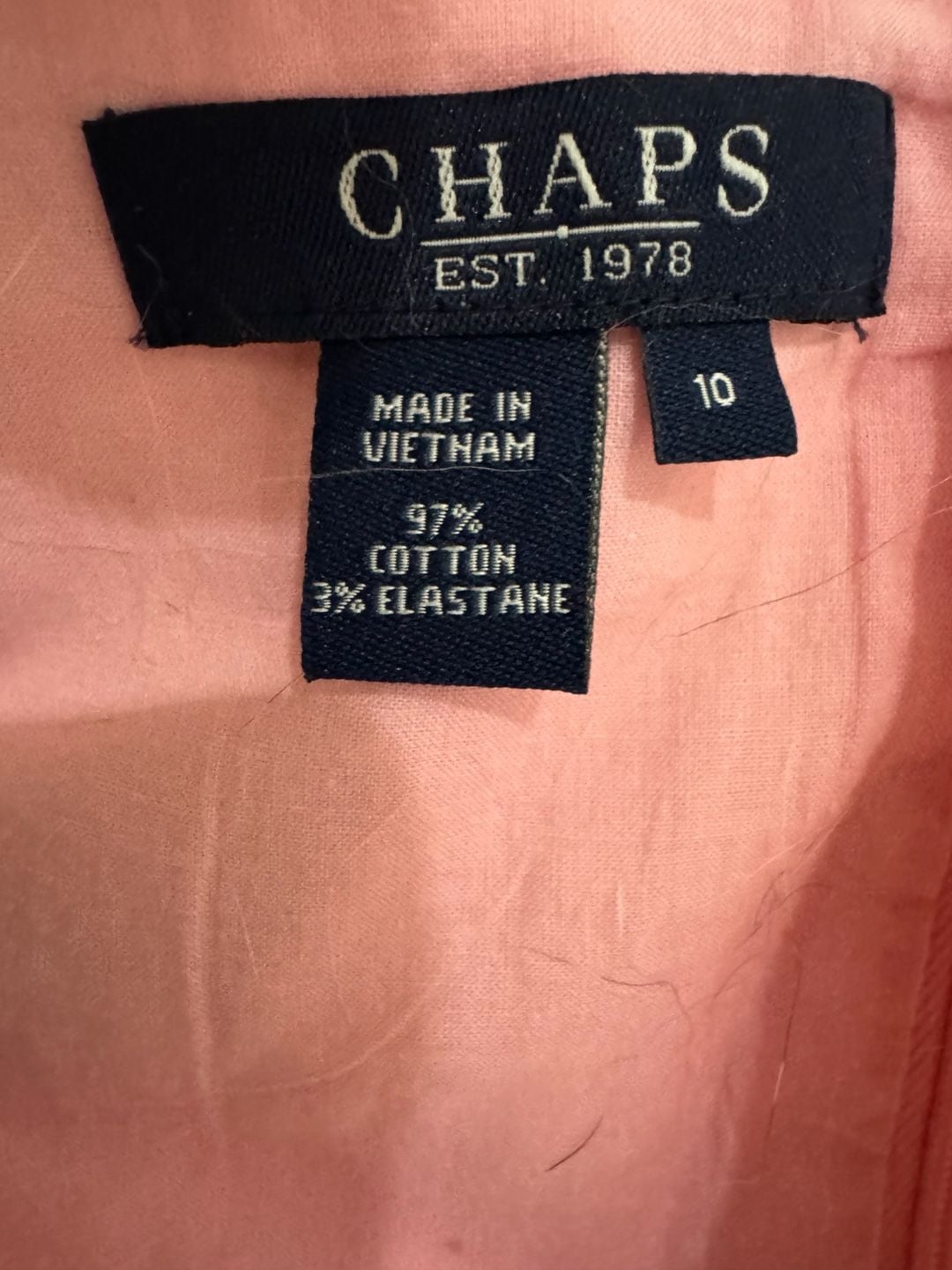 Chaps Paisley Sundress Size 10 Pink White Cotton Stretch 3
