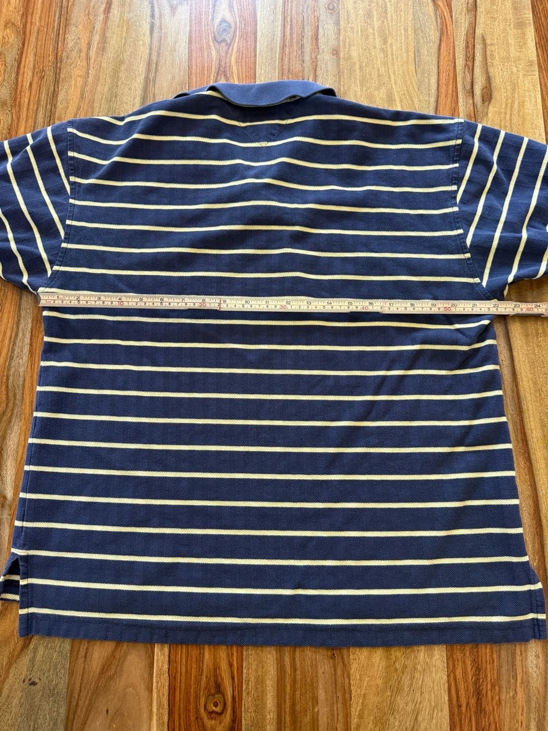 Vintage 90s Tommy Hilfiger Striped Polo Shirt Size L Blue Yellow 6