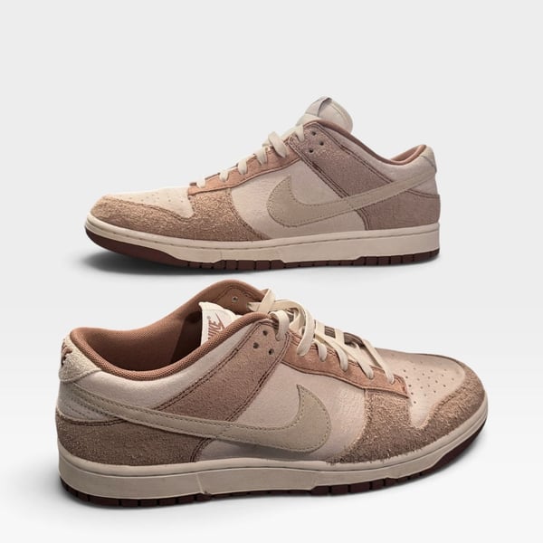Nike Dunk Low Medium Curry Sail Fossil DC1390-100 Suede Sneakers - 12M