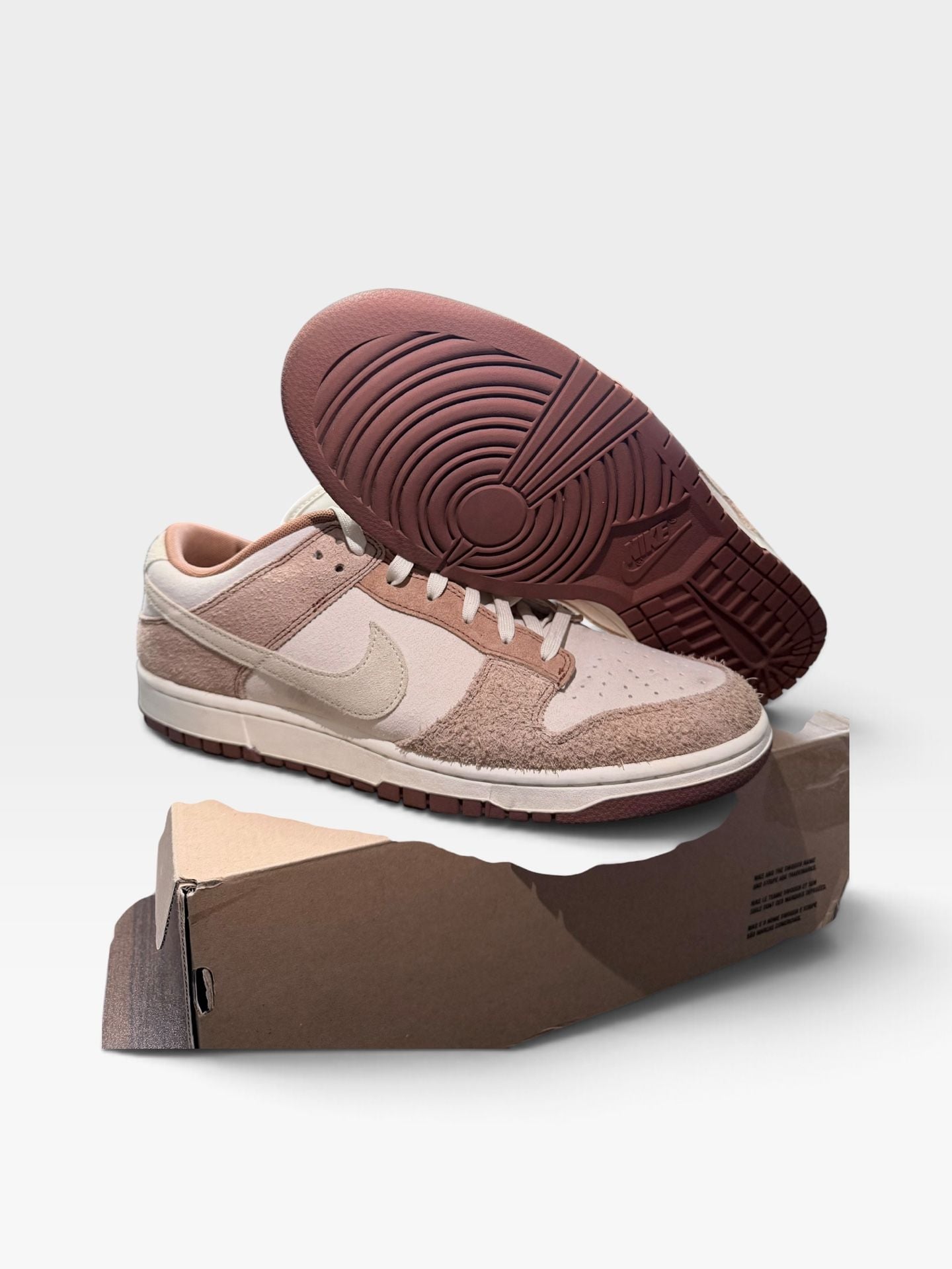 Nike Dunk Low Medium Curry Sail Fossil DC1390-100 Suede Sneakers - 12M 6