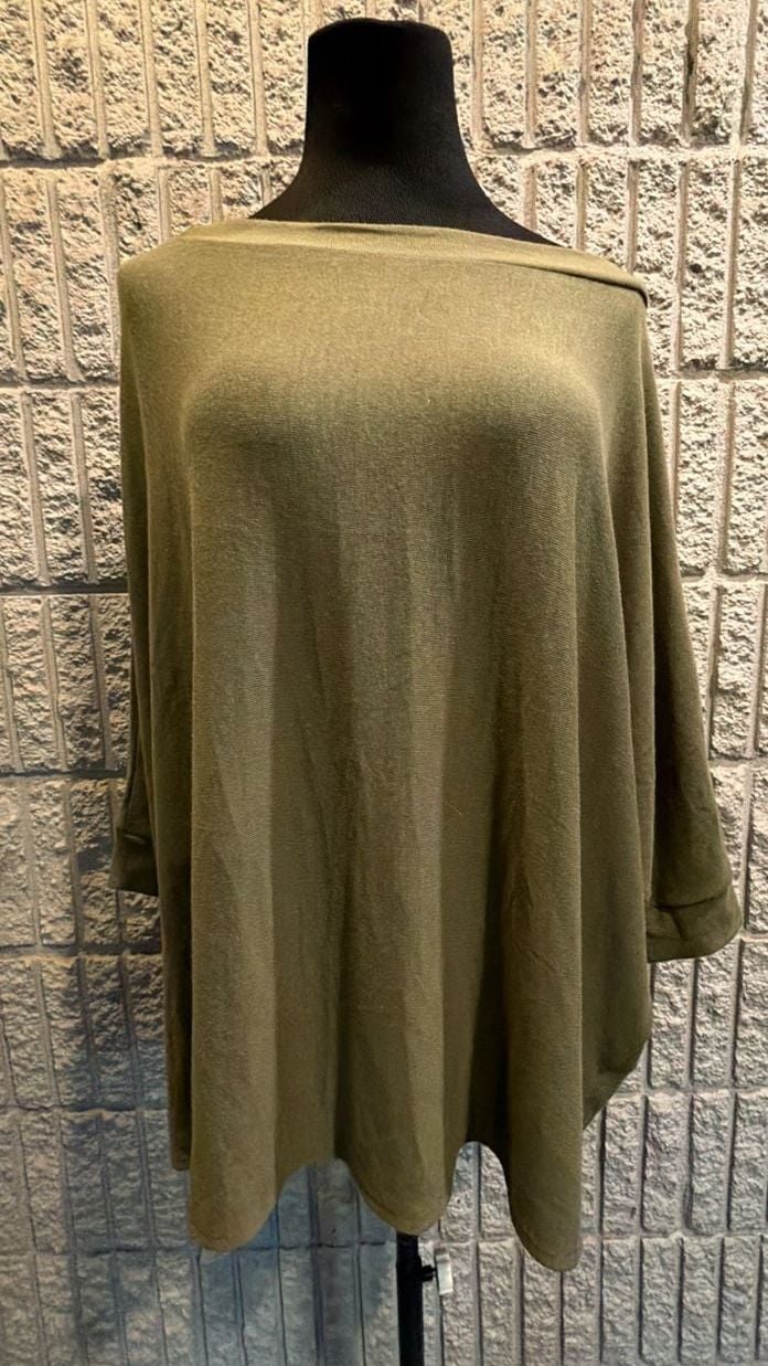 891 Andrée By Unit Batwing Sleeve Top Size L Olive 2