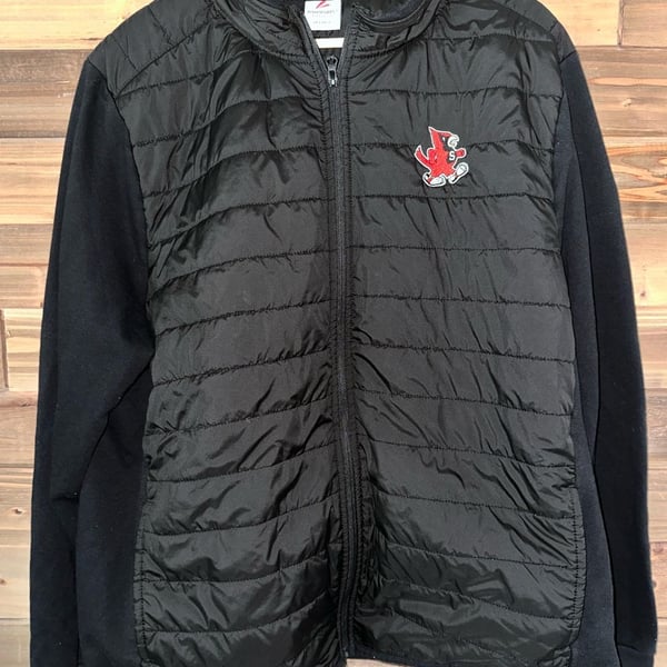 No.18 Bsn Sports Full Zip Hybrid Jacket Size 2X-Large Black Cardinal Mascot