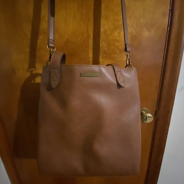 Frye & Co. Crossbody Tote Bag Brown Faux Leather