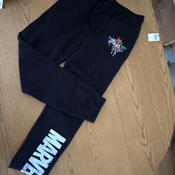 Marvel Sweatpants Size S Black Superhero Graphic Joggers