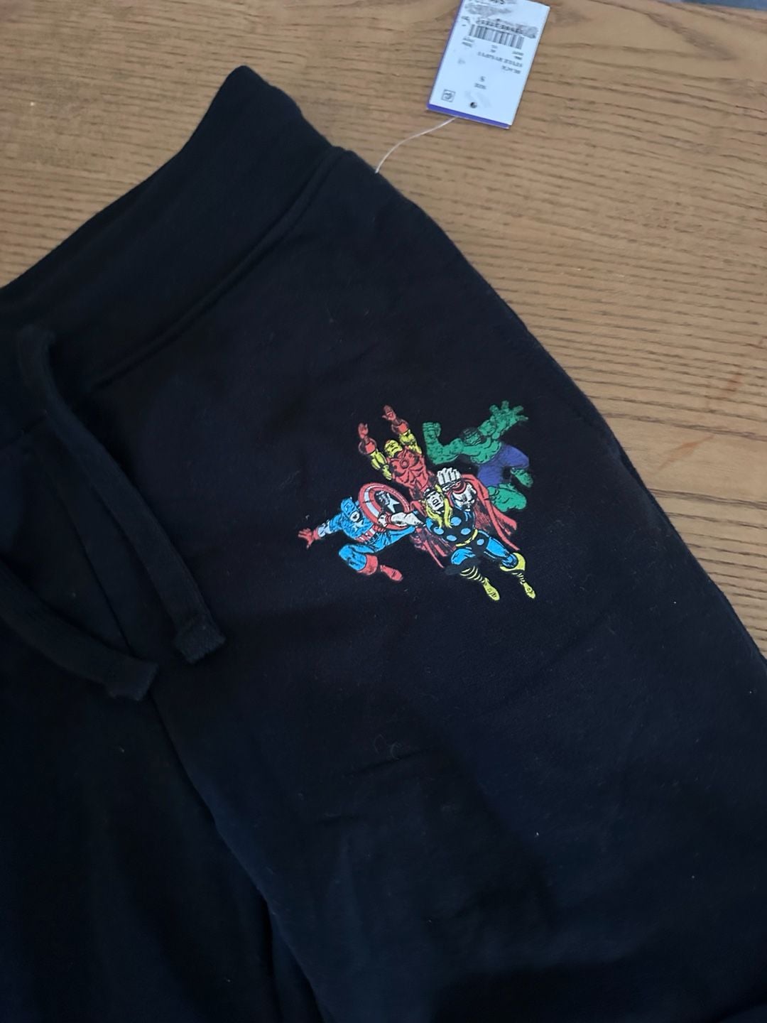 Marvel Sweatpants Size S Black Superhero Graphic Joggers 4