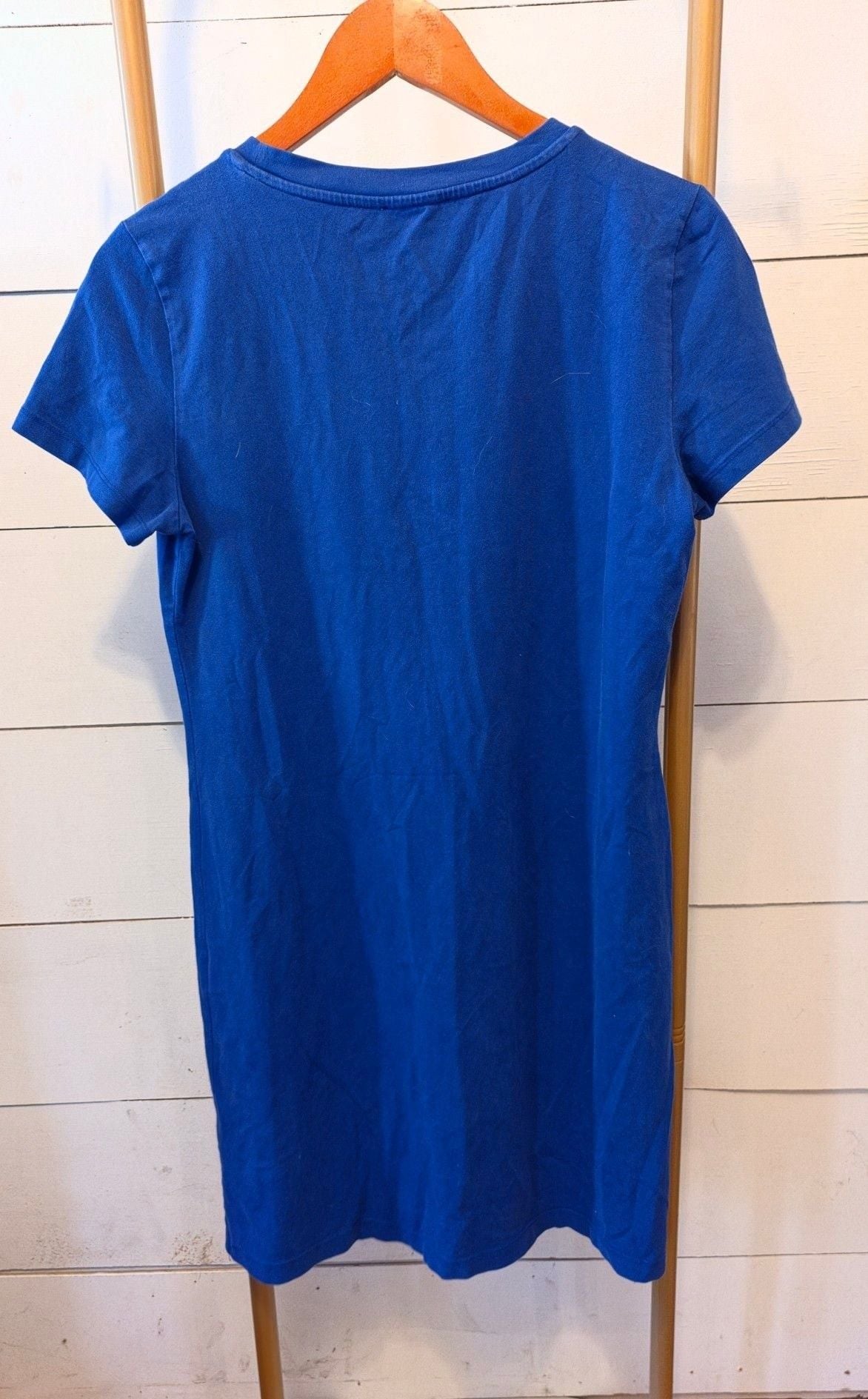 Calvin Klein T-Shirt Dress Size M Blue Colorblock Logo 3