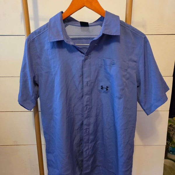 Under Armour Drift Tide 2.0 Short Sleeve Shirt Size YXL Blue Fishing