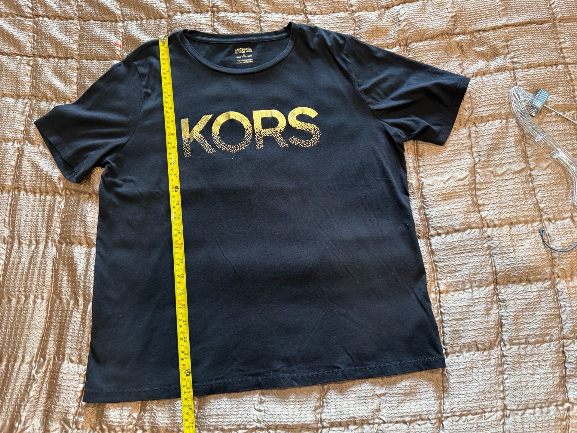 Michael Kors Sequined Logo Cotton T-Shirt in Black 4