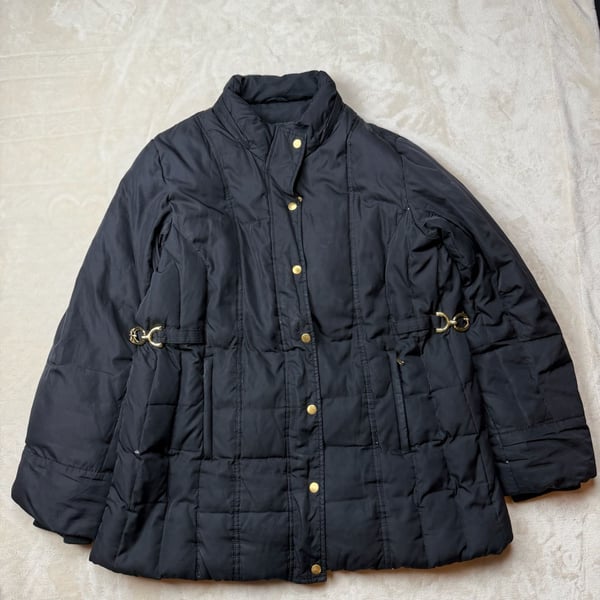 Y2K Fashion Bug Puffer Jacket Size XL Black Down  Quilted Coat