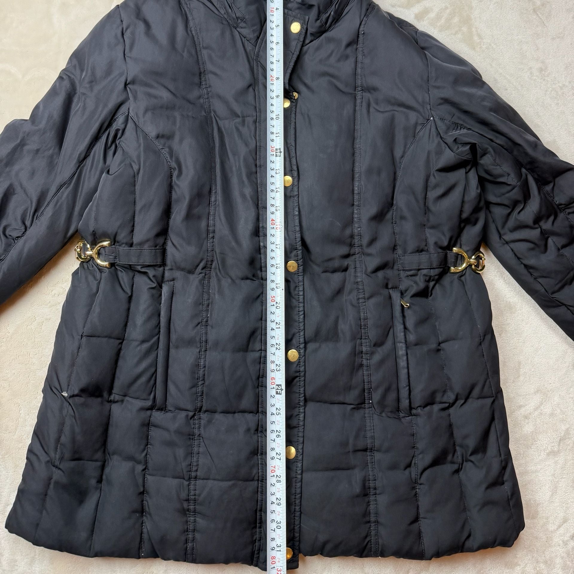 Y2K Fashion Bug Puffer Jacket Size XL Black Down Quilted Coat 4