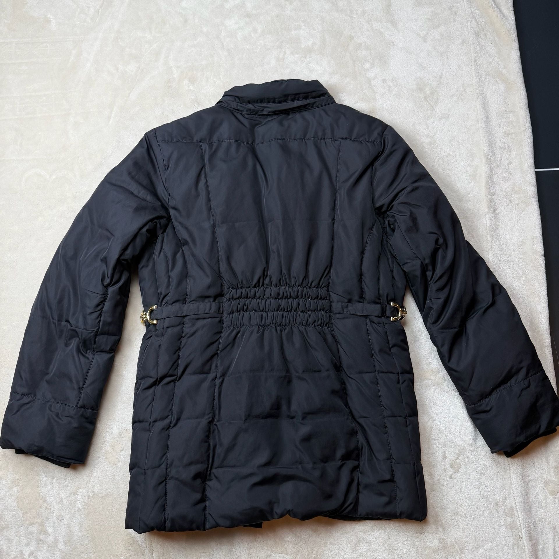 Y2K Fashion Bug Puffer Jacket Size XL Black Down Quilted Coat 8