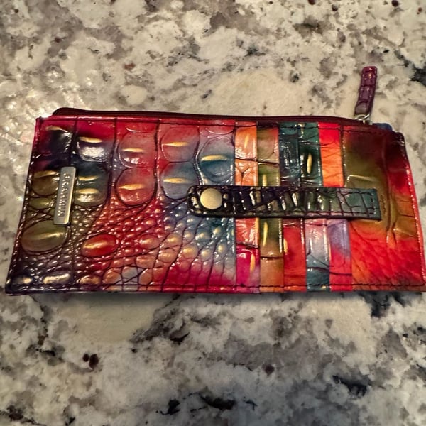 Brahmin Melbourne Credit Card Slim Wallet Awestruck Leather
