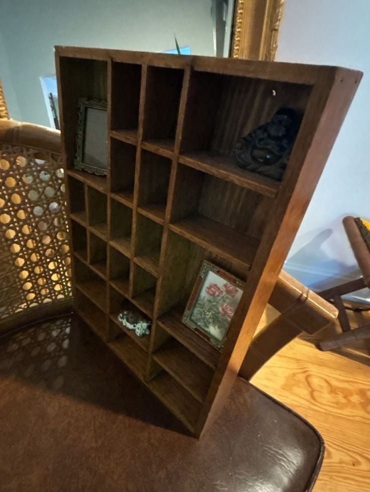 Vintage Wood Shadow Box Curio Shelf Display Cubby 9