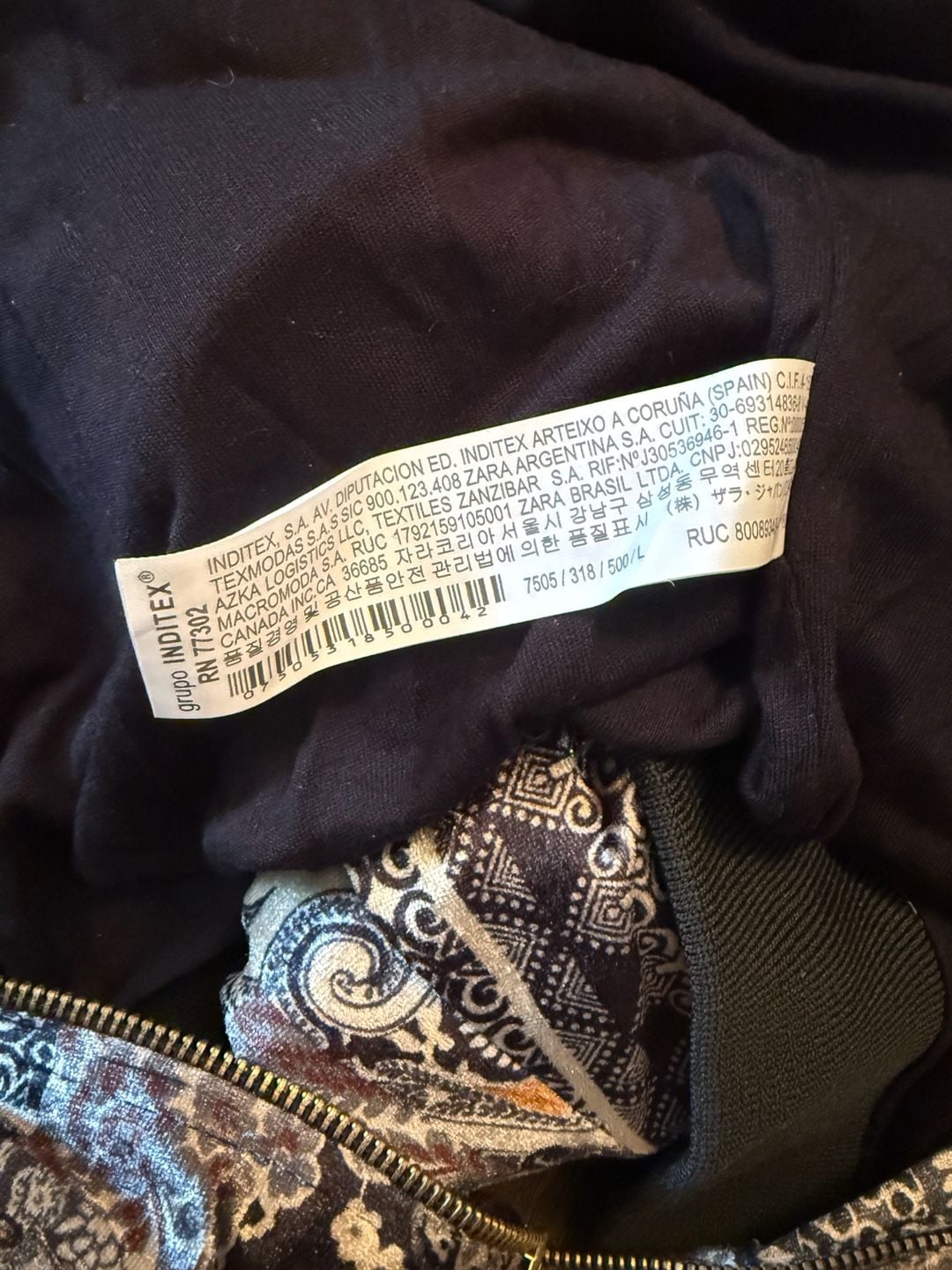 Zara Printed Velvet Bomber Jacket Size L Paisley Multicolored 7